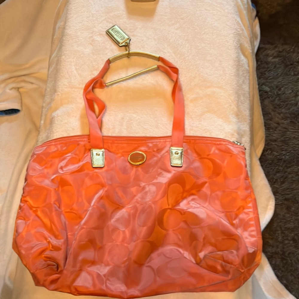 Pink coach shoulder bag
